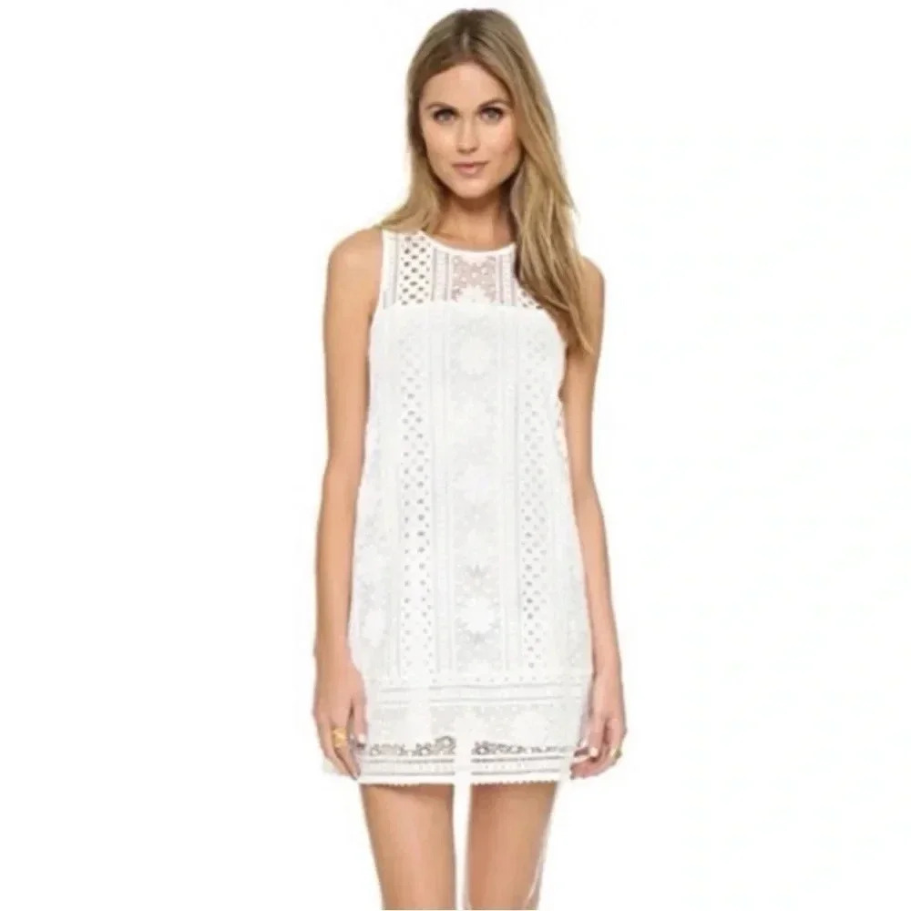 Cupcakes & Cashmere Ivory Lace Luka Shift Dress Size Medium